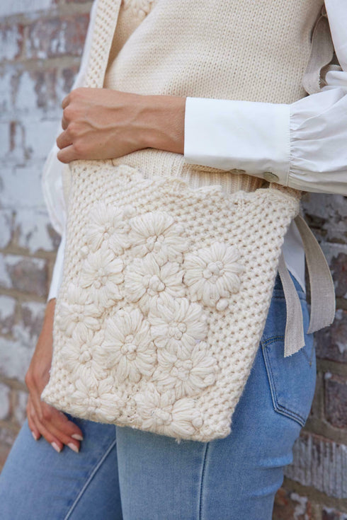 Ivory Crochet Crossbody Bag